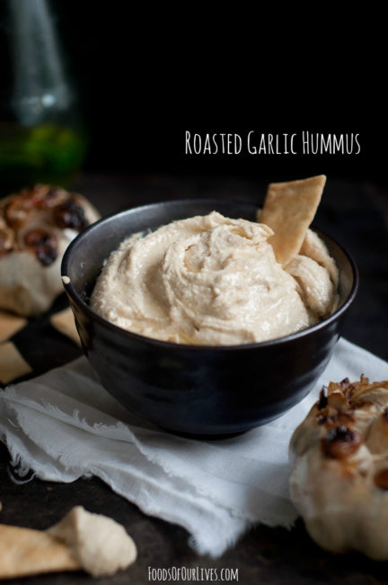 Roasted Garlic Hummus | FoodsOfOurLives.com