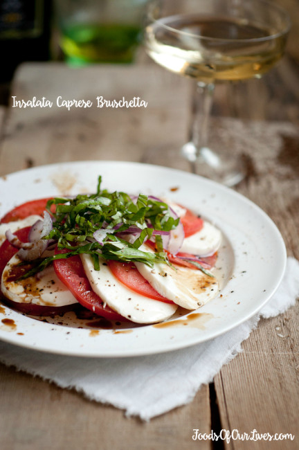 Insalata Caprese Bruschetta | FoodsOfOurLives.com