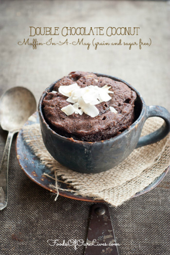 Double Chocolate Coconut Muffin-In-A-Mug | FoodsOfOurLives.com