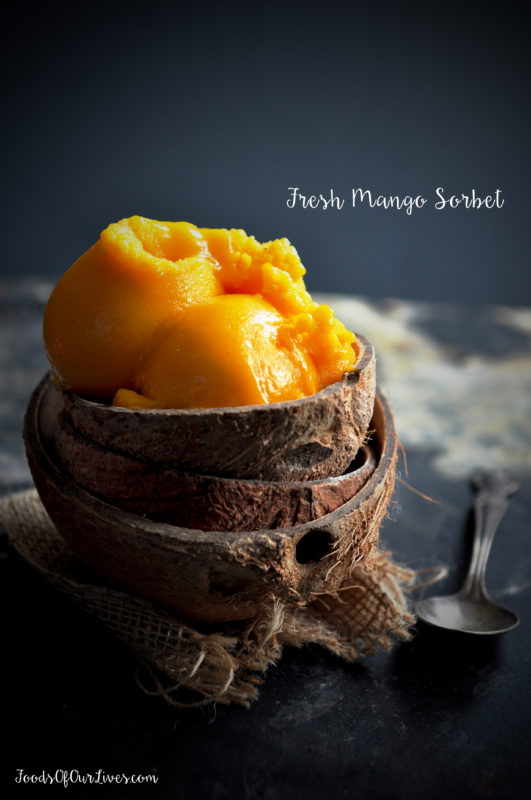 Fresh Mango Sorbet | FoodsOfOurLives.com
