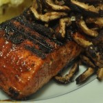 Grilled Spice-Rubbed Salmon with Shiitake Mushroom Relish