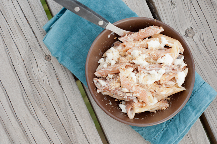 Toasted Penne with Goat Cheese