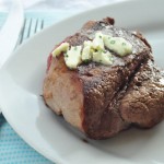 Flambéed Filet Mignon with Green Onion Butter