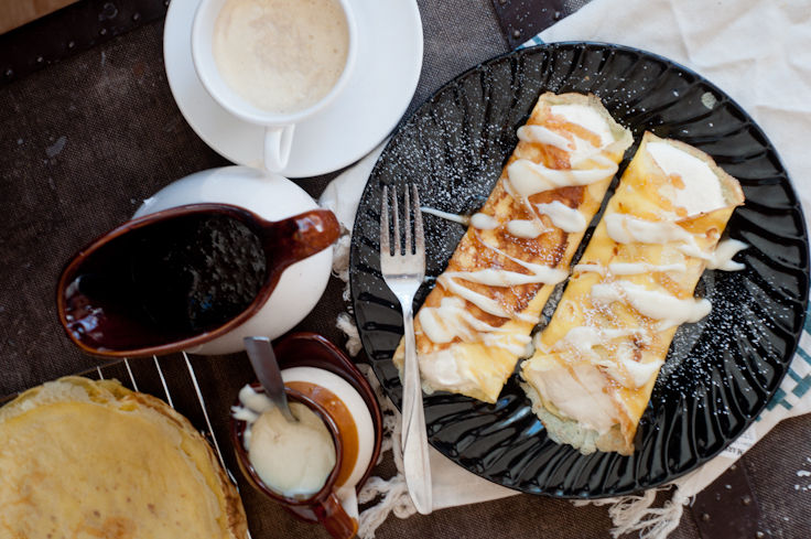 Pumpkin Crepes with Maple Butter