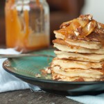 Apple Pancakes with Caramel Apple and Walnut Topping