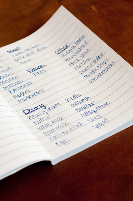 How to make a grocery list
