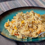 Sausage and Peppers with Orzo
