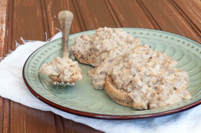 Soaked and Whole Grain Bicuits and Gravy-
