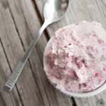 Homemade Red Raspberry Ice Cream 