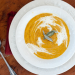 Roasted Pumpkin Soup with Apple Cider Cream