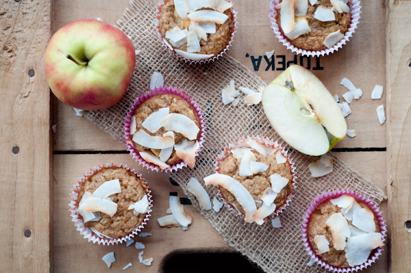 Grain and Sugar Free Coconut Apple Muffins | FoodsOfOurLives.com